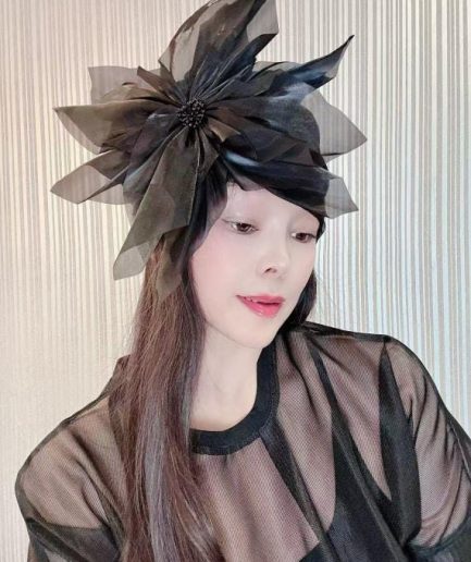 Black organza headscarf